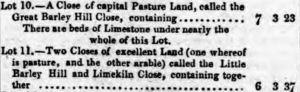 1830 Sale of Great Barley Hill and Little Barley Hill, Leicester Chronicle 25 Sept 1830
